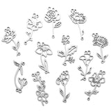 2pcs 12 styles Stainless Steel Flowers Charms Connection For Bracelets DIY Jewelry Making Supplies Jewelry Connector Bulk W433