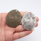 1pcs 59x47mm 2 Colors Antique Bronze Color Antique Silver Color Fingerprint Swirl Pendant For DIY Jewelry Making