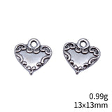 20pcs 13x13mm 2 Colors Antique Bronze Color Antique Silver Color Heart Charms For DIY Jewelry Making