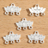 30Pcs 5 Colors lotus connector charm For Bracelets Necklaces earrings Pendant Diy Handmade Jewelry Making 16*12mm G127
