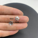20-40pcs silver Alloy Flower Holder Partition Bead Cap Bead Holder Cap DIY Step Shaking Hairpin Hairpin Crown Accessories V149