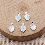 40pcs 10x6.1mm 2 Colors Antique Bronze Color Antique Silver Color Leaf Charms For DIY Jewelry Making