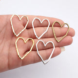 10pcs 39x31mm 5 Colors Hollow Heart Charms For DIY Jewelry Making