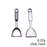 40pcs 19x6.7mm/18x5.5mm/23x5.7mm Antique Silver Color Spatula Charms For DIY Jewelry Making
