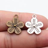 10pcs 19x16mm 2 Colors Antique Bronze Color Antique Silver Color Double-Sided Flowers Charms For DIY Jewelry Making