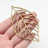 1pcs 90x50mm 2 Colors Antique Bronze Color Antique Gold Color Large Hollow Leaf Charms For DIY Jewelry Making