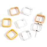 20pcs inside diameter 10mm square Frame Wrapped Bead Connect Spacers Through Hole Beading Cap DIY Bracelet for Jewelry Making