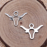 10pcs 22x15mm 2 Colors Antique Bronze Color Antique Silver Color Cattle Charms For DIY Jewelry Making