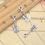 30 Uds. De dijes, instrumento encantador para guitarra, 19x6mm, colgantes de Color plata antigua, fabricación de joyería tibetana hecha a mano DIY
