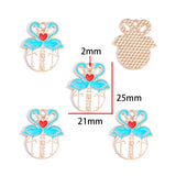 20-Piece Heart-Shaped Pink Valentine's Day Alloy Enamel Pendant DIY Necklace Bracelet Charms Jewelry Making Accessories W627