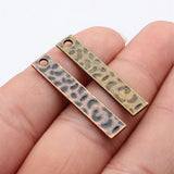 10pcs 35x6.7mm 2 Colors Antique Bronze Color Antique Copper Color Hammered Strip Charms For DIY Jewelry Making