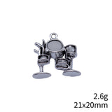 10pcs 21x20mm Antique Silver Color Musical Instruments Drum Charms For DIY Jewelry Making