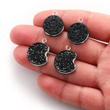 10Pcs Resin cute Oreo Charms For Earring Necklace Bracelet Key Jewelry Making DIY Decoration Jewelry Accessories 16*21*6mm W389