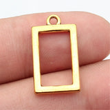10pcs 23x13mm 5 Colors Geometric Hollowed-Out Rectangular Frame Pendant For DIY Jewelry Making
