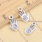 30 Uds. De dijes con tornillo en espiral, hélice de mano de 15x8mm, colgantes de Color plata tibetana, fabricación de joyería antigua, artesanía hecha a mano DIY