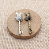 5pcs 50x15mm 2 Colors Antique Bronze Color Antique Silver Color Rabbit Key Charms For DIY Jewelry Making