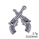 10pcs 31x23mm 2 Colors Antique Bronze Color Antique Silver Color Double Gun Charms For DIY Jewelry Making
