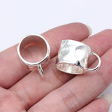 10pcs 24x17x14mm Silver Color Hammered Silk Scarf Buckle Accessories For DIY Jewelry Making Handmade Jewelry Findings