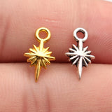 40pcs 14x8mm 2 Colors Antique Silver Color Gold Color Star Charms For DIY Jewelry Making