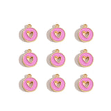 10pcs 3 styles Enamel heart-shaped Charm for Earring Keychain Necklace Pendant DIY Jewelry Accessories 14*12mm W489