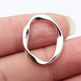 10pcs 25x20mm 5 Colors Irregular Hollow Twisted Geometric Elliptical Circle Charms For DIY Jewelry Making