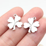 20pcs 16x15mm 2 Colors Antique Bronze Color Antique Silver Color Four Leaf Clover Charms For DIY Jewelry Making