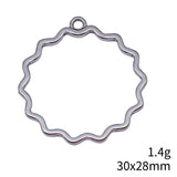 20pcs 30x28mm 5 Colors Openwork Flower Border Charms For DIY Jewelry Making