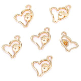 30pcs 7 Colors heart shaped Charm for Necklace Keyring Pendant DIY Handmade Jewelry Accessories 14*15mm A145
