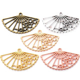 5pcs 5 Color Charms Fan 40x24mm Pendants Antique necklace Jewelry Making DIY Handmade Craft