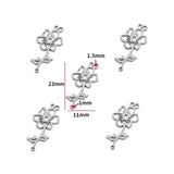 2pcs 12 styles Stainless Steel Flowers Charms Connection For Bracelets DIY Jewelry Making Supplies Jewelry Connector Bulk W433