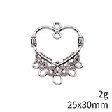 10pcs 25x30mm Antique Silver Color Heart Earring Connector Pendant For DIY Jewelry Making Handmade Jewelry Findings