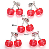5pcs 20style Red Black Cherry Acrylic Stereo Oil Enamel DIY Charms for Bag Earring Necklace Jewelry Making Handmade Pendant W428