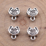 20pcs 108x9.3x5.7mm Antique Silver Color Chinese Style Double-Sided Fortune Lock Bails Beads Accessories