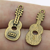 10pcs 26x11mm 2 Colors Antique Bronze Color Antique Silver Color Guitar Charms For DIY Jewelry Making