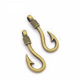 10pcs 5 Colors Fish hook Charms For Bracelet Earring necklace Pendants DIY Handmade Jewelry Accessories Making 36*14mm H07