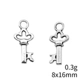 40pcs 8x16mm 2 Colors Antique Bronze Color Antique Silver Color Key Charms For DIY Jewelry Making