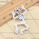 5 uds dijes inicial esqueleto hombre 43x32mm colgantes de Color plata tibetana fabricación de joyería antigua DIY artesanía hecha a mano