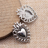 10pcs 29x21mm 2 Colors Antique Silver Color Antique Gold Color Gothic Heart Charms For DIY Jewelry Making