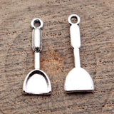 40pcs 19x6.7mm/18x5.5mm/23x5.7mm Antique Silver Color Spatula Charms For DIY Jewelry Making