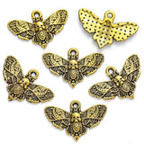 25pcs 6 Color moth Charm Bracelet Necklace DIY Jewelry Handmade Accessories 20*13mm