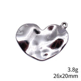 4pcs 26x20mm 5 Colors Hammered Uneven Wave Heart Charms For DIY Jewelry Making