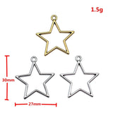 20pcs 30x27mm 5 Colors Hollow Star Charms For DIY Jewelry Making