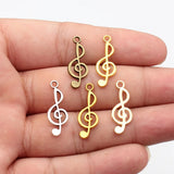 20pcs 26x10mm 5 Colors Muscial Note Treble Charms For DIY Jewelry Making