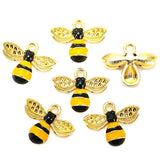 10pcs 20 styles Zinc alloy Metal Enamel bee honeycomb sunflower charm For Bracelet Necklace Key Chain Pendant DIY Jewelry Making