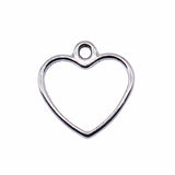 50Pcs/Lot 14x13mm Antique Silver Color Hollow Heart Charms Pendant For Jewelry Making DIY Jewelry Findings