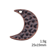 10pcs 25x19mm 2 Colors Antique Bronze Color Antique Copper Color Hammered Moon Charms For DIY Jewelry Making