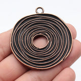 1pcs 58x53mm 2 Colors Antique Silver Color Antique Copper Color Irregular Geometric Circular Pattern Pendant