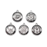 5pcs 20x23mm Antique Silver Color U.S. Army Police Identification Signage For DIY Jewelry Making