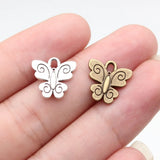 20pcs 13x13mm 2 Colors Antique Bronze Color Antique Silver Color Butterfly Charms For DIY Jewelry Making