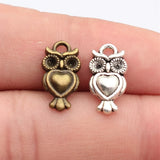 20pcs 17x9mm 2 Colors Antique Bronze Color Antique Silver Color Owl Charms For DIY Jewelry Making